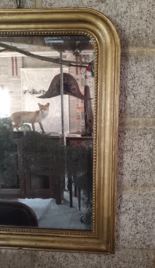 	C19th Arched Top French gilded mirror